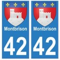 42 Montbrison autocollant plaque blason armoiries stickers département