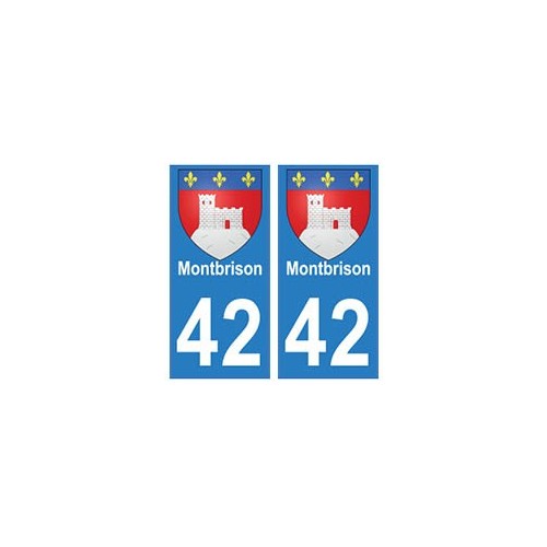 42 Montbrison autocollant plaque blason armoiries stickers département