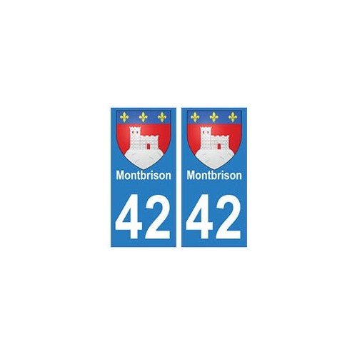 42 Montbrison autocollant plaque blason armoiries stickers département