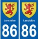 86 Lencloître blason autocollant plaque stickers ville