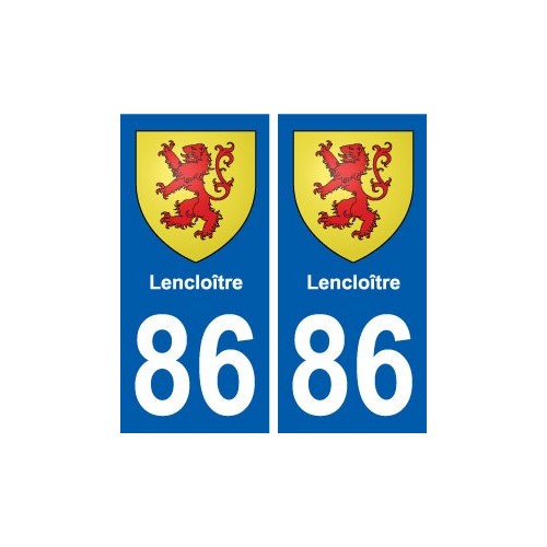 86 Lencloître blason autocollant plaque stickers ville