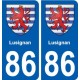 86 Lusignan blason autocollant plaque stickers ville