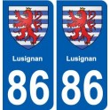 86 Lusignan blason autocollant plaque stickers ville
