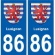 86 Lusignan blason autocollant plaque stickers ville