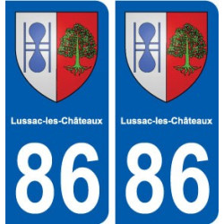86 Lussac-les-Châteaux blason autocollant plaque stickers ville