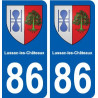 86 Lussac-les-Châteaux blason autocollant plaque stickers ville