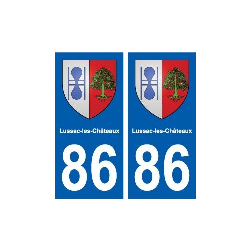 86 Lussac-les-Châteaux blason autocollant plaque stickers ville