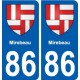 86 Mirebeau blason autocollant plaque stickers ville