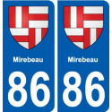 86 Mirebeau blason autocollant plaque stickers ville