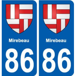 86 Mirebeau blason autocollant plaque stickers ville