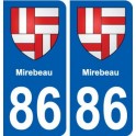 86 Mirebeau blason autocollant plaque stickers ville
