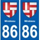 86 Mirebeau blason autocollant plaque stickers ville