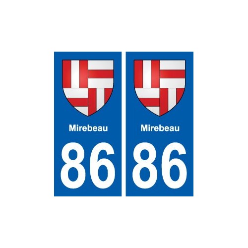86 Mirebeau blason autocollant plaque stickers ville