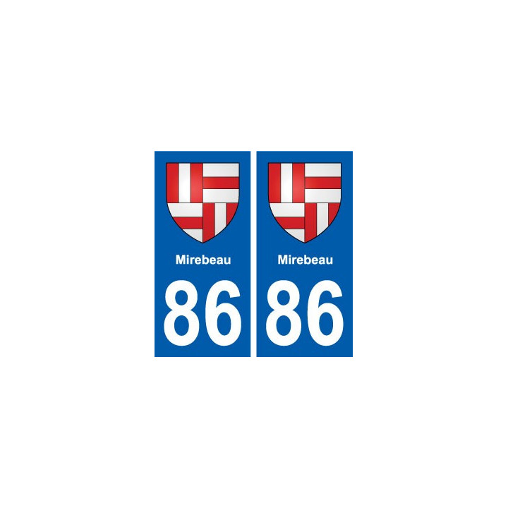 86 Mirebeau blason autocollant plaque stickers ville