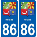 86 Rouillé blason autocollant plaque stickers ville