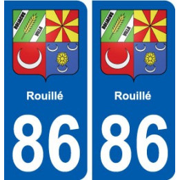 86 Rouillé blason autocollant plaque stickers ville