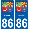 86 Rouillé blason autocollant plaque stickers ville