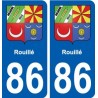 86 Rouillé blason autocollant plaque stickers ville