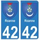 42 Roanne autocollant plaque blason armoiries stickers département