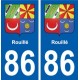 86 Rouillé blason autocollant plaque stickers ville