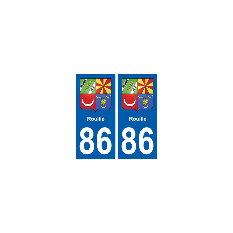 86 Rouillé blason autocollant plaque stickers ville