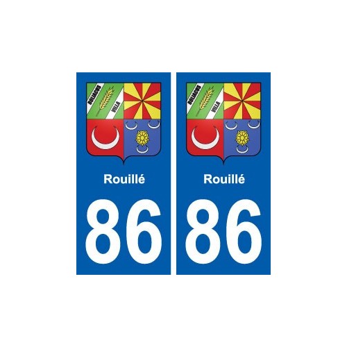 86 Rouillé blason autocollant plaque stickers ville