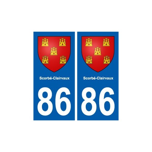 86 Scorbé-Clairvaux blason autocollant plaque stickers ville