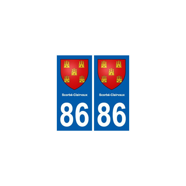 86 Scorbé-Clairvaux blason autocollant plaque stickers ville