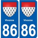 86 Vivonne blason autocollant plaque stickers ville
