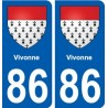 86 Vivonne blason autocollant plaque stickers ville
