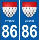 86 Vivonne blason autocollant plaque stickers ville