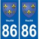 86 Vouillé blason autocollant plaque stickers ville