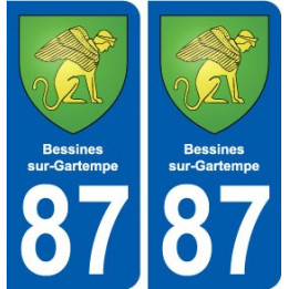 87 Bessines-sur-Gartempe blason autocollant plaque stickers ville
