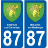 87 Bessines-sur-Gartempe blason autocollant plaque stickers ville
