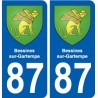 87 Bessines-sur-Gartempe blason autocollant plaque stickers ville