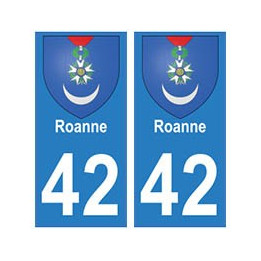 42 Roanne autocollant plaque blason armoiries stickers département