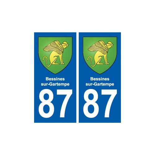 87 Bessines-sur-Gartempe blason autocollant plaque stickers ville