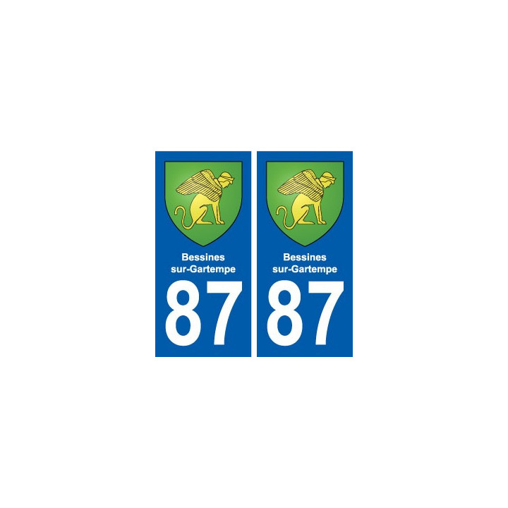 87 Bessines-sur-Gartempe blason autocollant plaque stickers ville