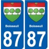 87 Boisseuil blason autocollant plaque stickers ville