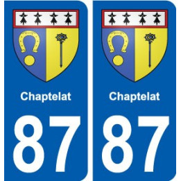87 Chaptelat blason autocollant plaque stickers ville