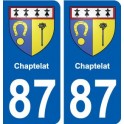 87 Chaptelat blason autocollant plaque stickers ville