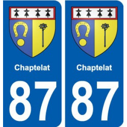 87 Chaptelat blason autocollant plaque stickers ville