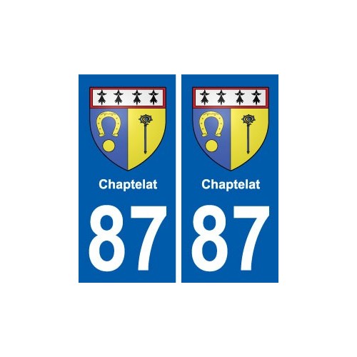 87 Chaptelat blason autocollant plaque stickers ville
