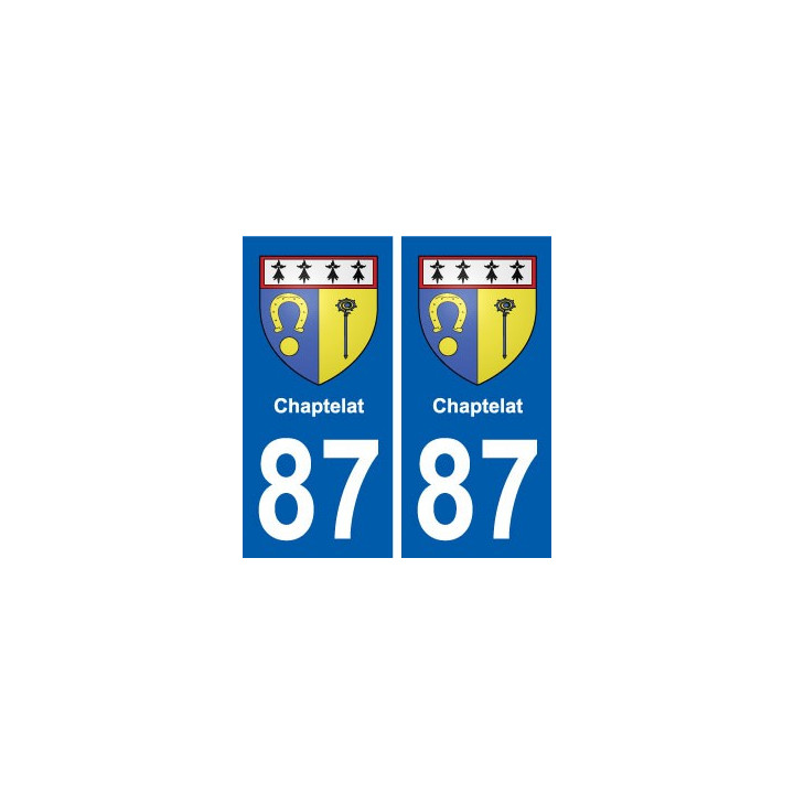 87 Chaptelat blason autocollant plaque stickers ville