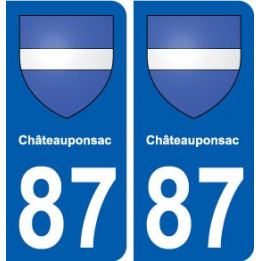 87 Châteauponsac blason autocollant plaque stickers ville