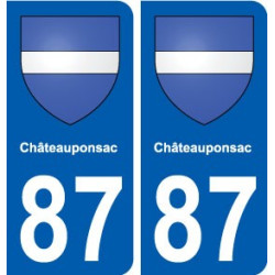 87 Châteauponsac blason autocollant plaque stickers ville
