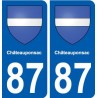 87 Châteauponsac blason autocollant plaque stickers ville