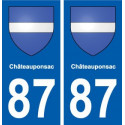 87 Châteauponsac blason autocollant plaque stickers ville