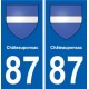 87 Châteauponsac blason autocollant plaque stickers ville