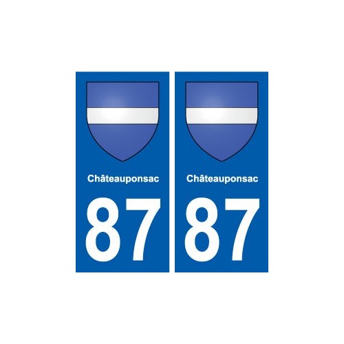 87 Châteauponsac blason autocollant plaque stickers ville